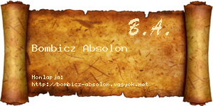 Bombicz Absolon névjegykártya